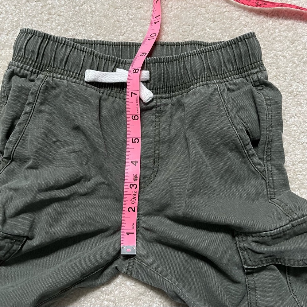 H&M Green Pull On Elastic Waist Cotton Cargo Pants Boys Size 6-7 - Picture 4 of 7